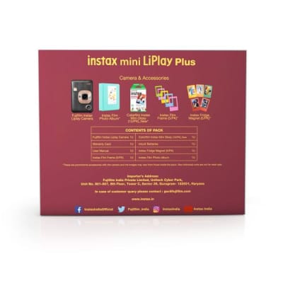 Fuji Instax mini Liplay Plus Camera (With Film) Black