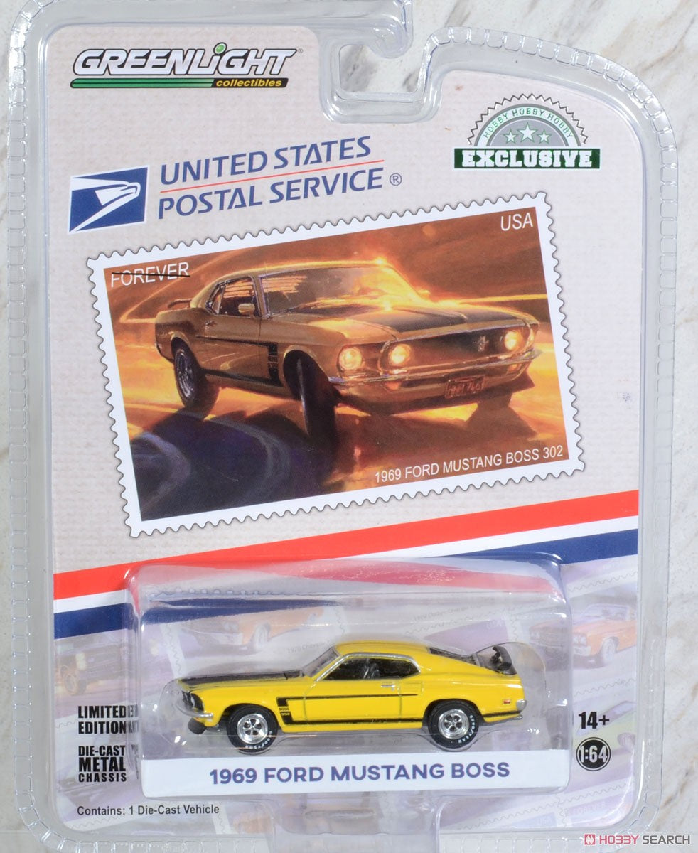 Greenlight USPS Exclusive – 1969 Ford Mustang Boss 302 Die-Cast Car (1:64 Scale)