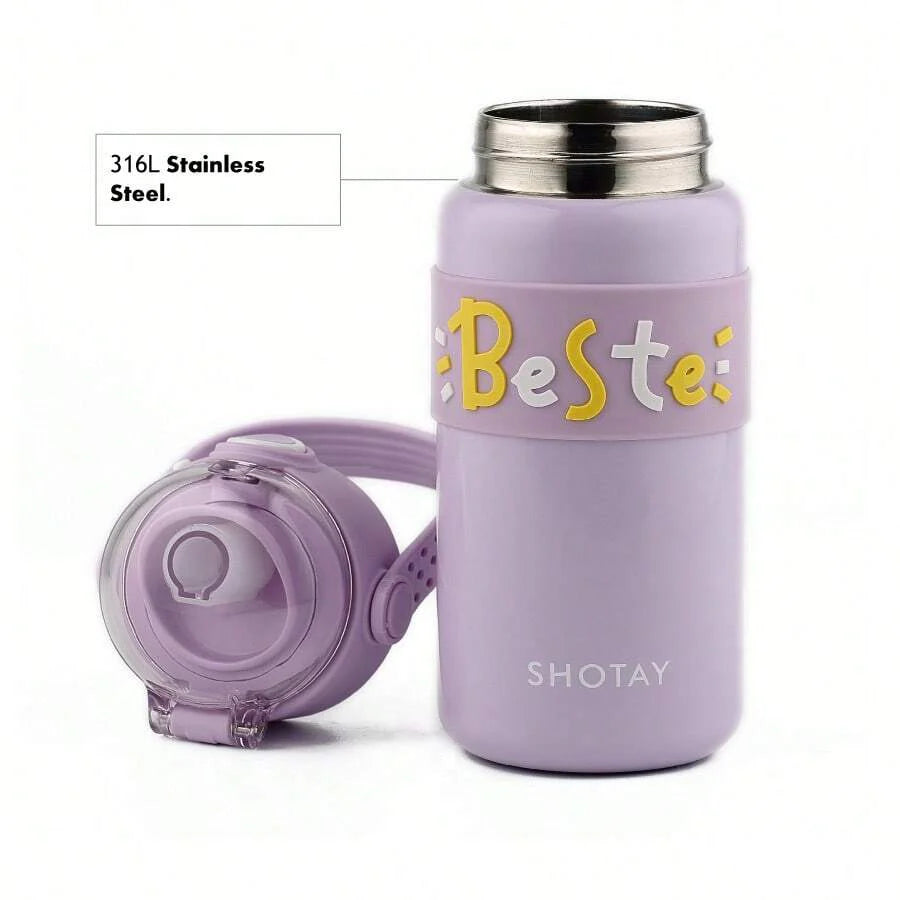 Shotay Steel Water Bottle Kids | 500 ML (Purple)
