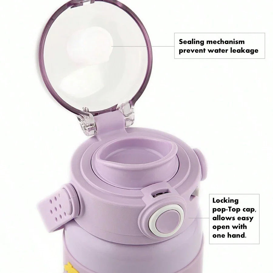 Shotay Steel Water Bottle Kids | 500 ML (Purple)