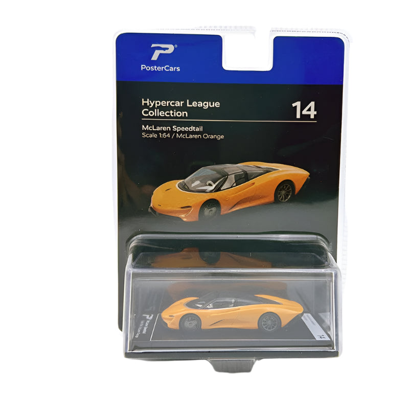 PosterCars 1:64 McLaren Speedtail – McLaren Orange | Hypercar League Collection No.14 Diecast Model