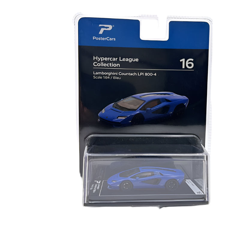 PosterCars 1:64 Lamborghini Countach LPI 800-4 – Blue Edition | Hypercar League Diecast Collector Model