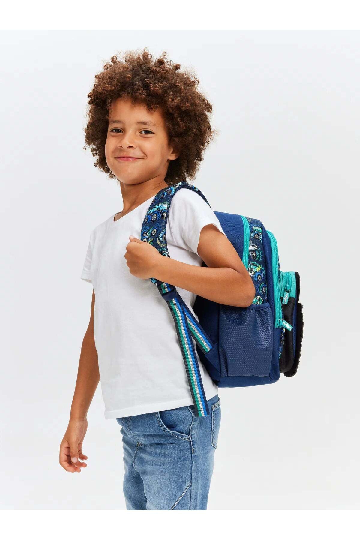 Smiggle School Bag : Monster Truck Colorful & Stylish 14 Inch Backpack for Kids