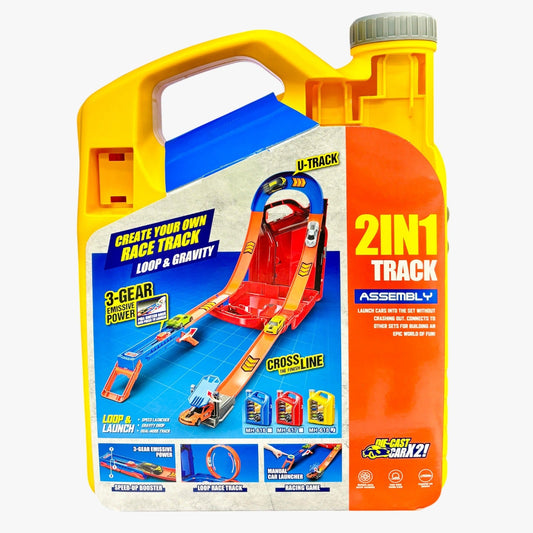 Street Convoy 2-in-1 Racing Track Set with 2 Die-Cast Cars – Loop Track – Multi-Function Toy for Kids 3+ Years