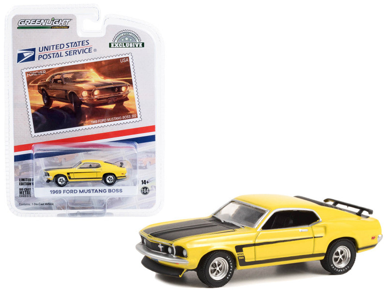 Greenlight USPS Exclusive – 1969 Ford Mustang Boss 302 Die-Cast Car (1:64 Scale)
