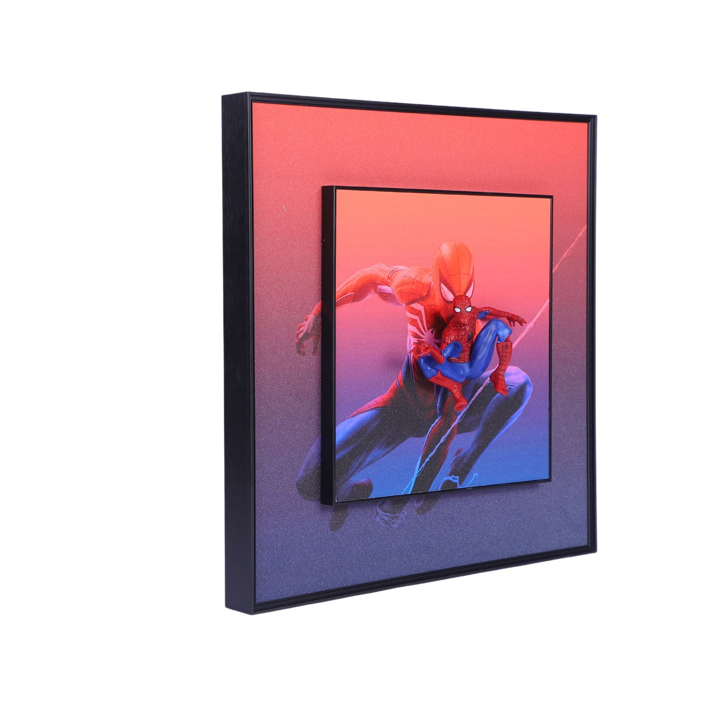 3D Spiderman Action Figure Decorative Wall Frames – 40x40 cm | Dynamic Superhero Wall Art for Collectors