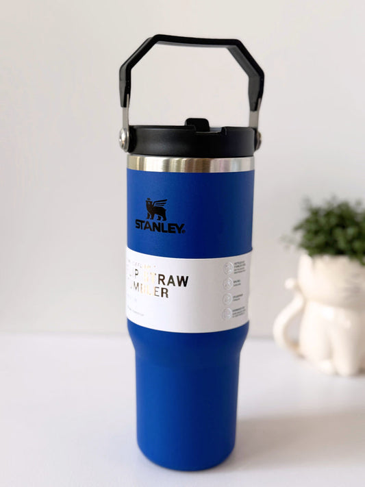 Stanley IceFlow™ Flip Straw Tumbler | 887ml with Straw for Water (30 oz) (Dark Blue)