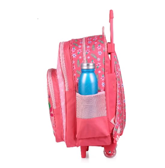 STRIDERS Barbie 16-Inch Trolley School Bag for Kids (6-8 Years) Durable Rolling Backpack for Girls Pink Cartoon School Bag