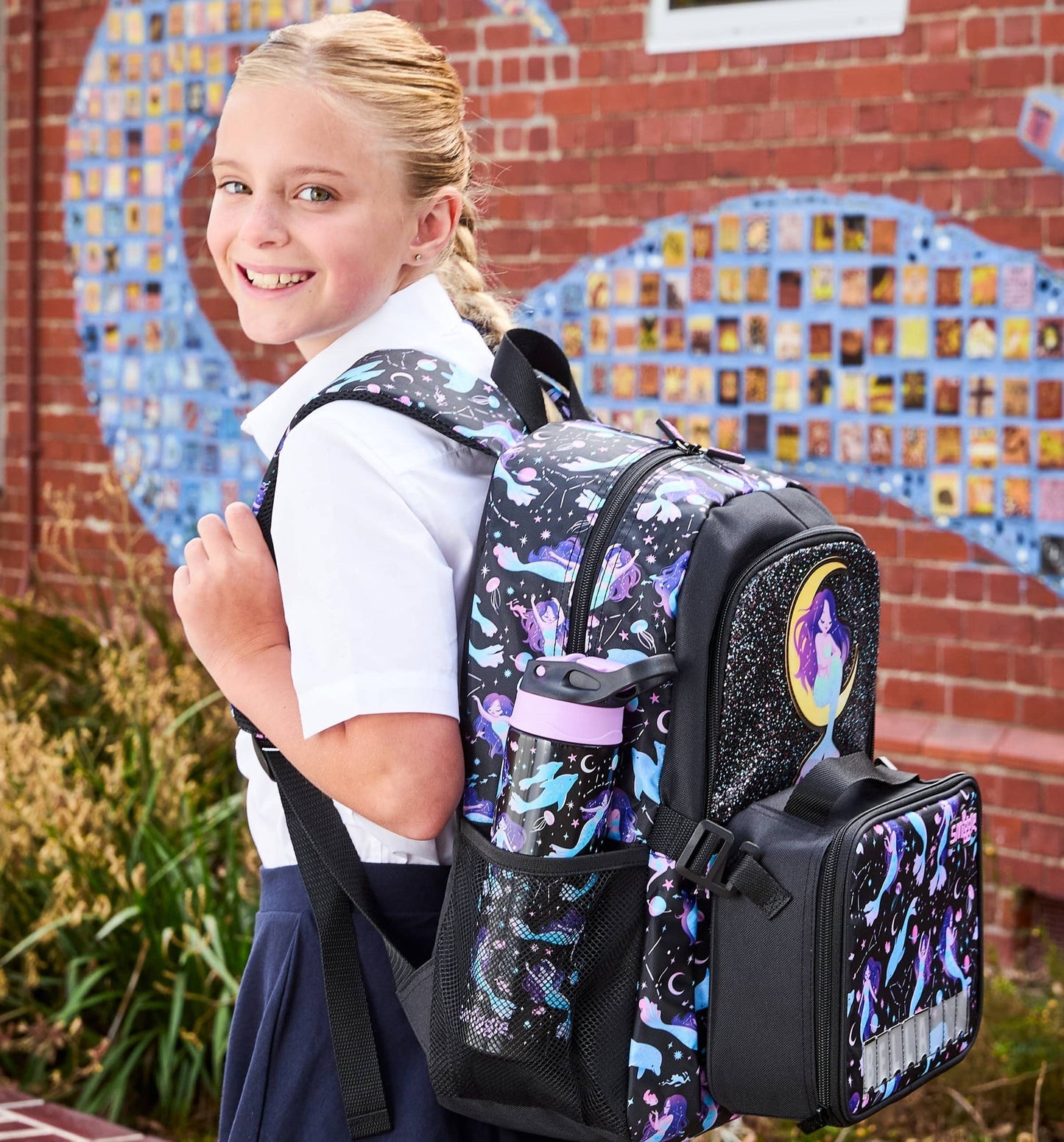 Smiggle School Bag : Mermaid Colorful & Stylish 16 Inch Backpack for Kids
