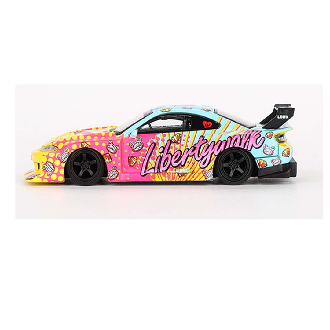 Mini GT Die Cast Collectrors Model Cars: (Niss'an Silvia (S15) LB-Super Silhouette LBWK Kuma)