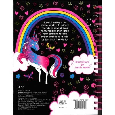 Neon Scratch Art Magical Unicorns by Bookoli