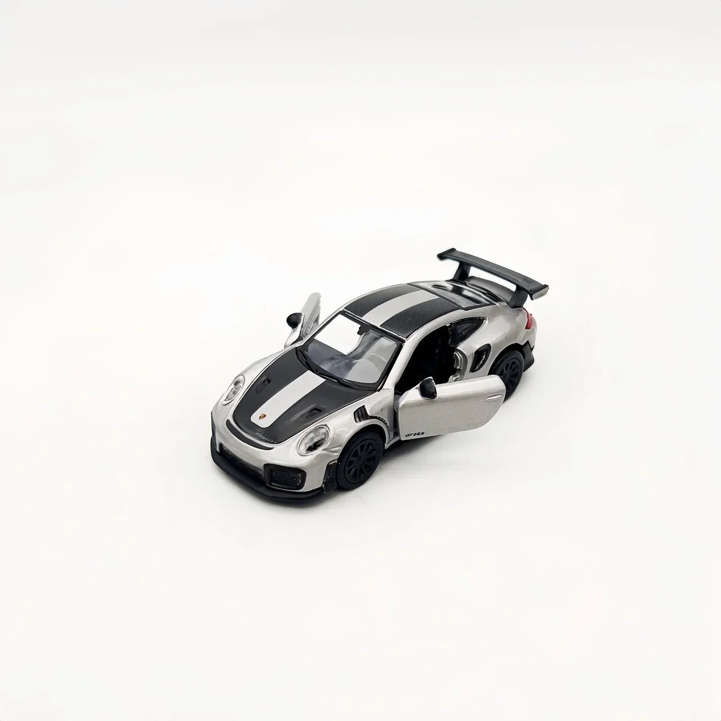 Porsche 911 GT2 RS – Silver Metallic w/ Carbon Stripes | Speed Icons Series 1:64 Diecast Model
