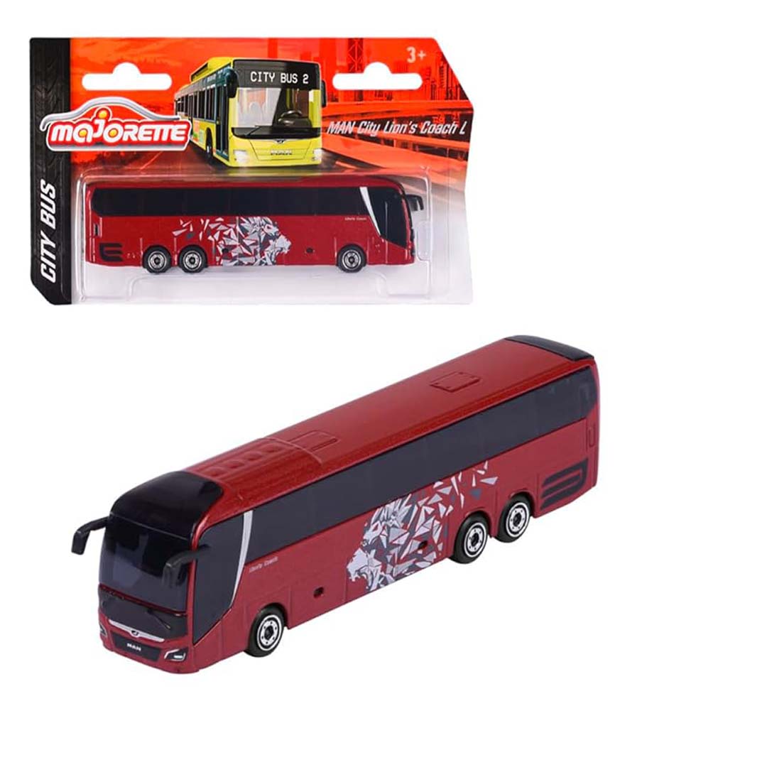Majorette City Bus Toy – Single Pack Freewheel Bus with Metal Suspension (13 cm)