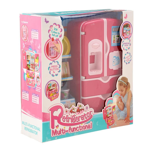 Kids Double Door Role Play Fridge Simulation Toy, Sensitive Magic Refridgerator Educational Home Appliance for Kids Aged 3+