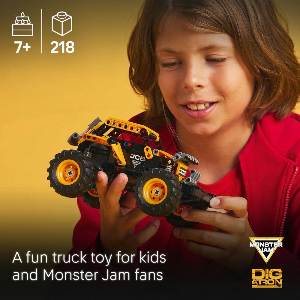 LEGO Technic Monster Jam DIGatron Pull-Back Truck Toy - Vehicle Building Set for 7+ Year Old Boys & Girls Who Love Creative Play - Gift Idea 42199