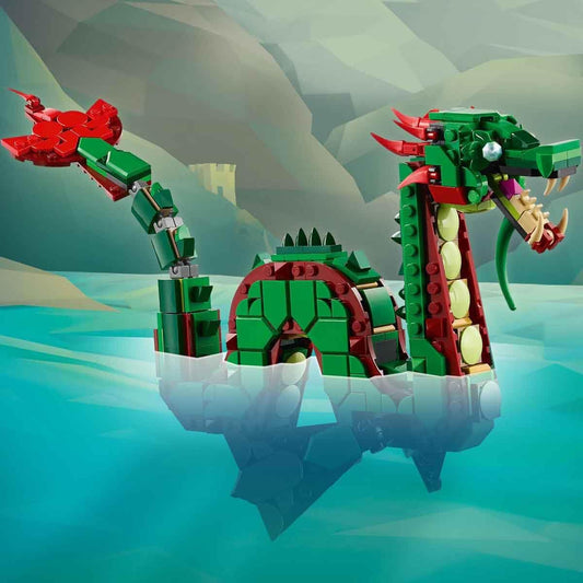 LEGO Creator 3in1 Medieval Dragon Creature Toy Playset 31161 Building Blocks Toys for 9+ Gift for Boys and Girls