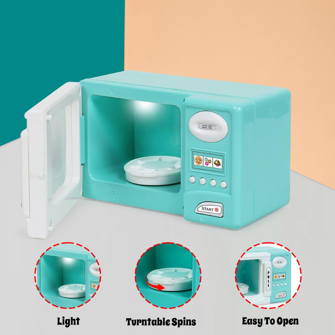 Pablo Honey Mini Microwave, Kitchen Oven Household Play Set (Blue)