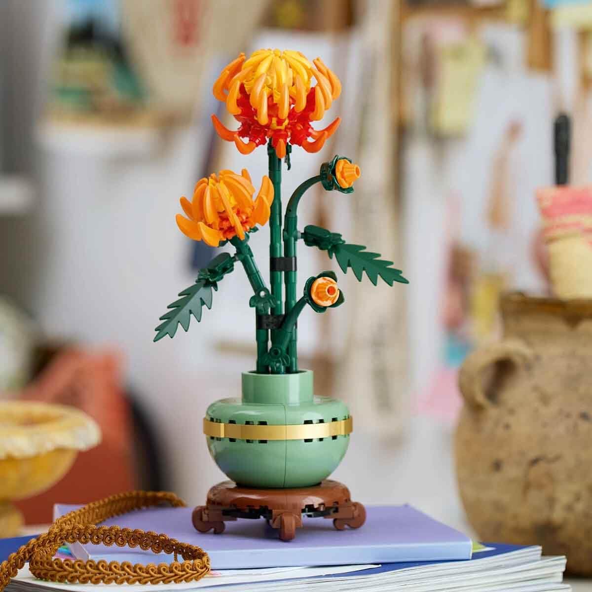 LEGO Icons Chrysanthemum Flower Decor Building Set 10368 Building Blocks for 18+ Gift- Botonical Collection