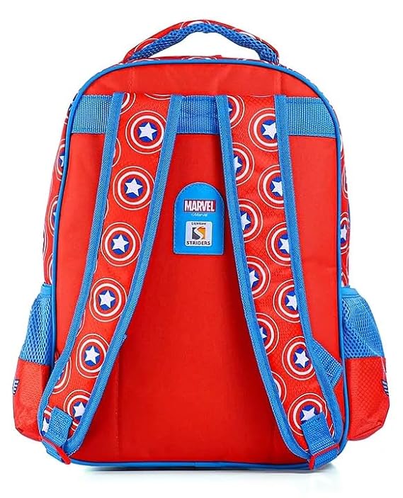 STRIDERS Captain America 14-Inch Premium Kids School Bag for Ages 3-5 Lightweight & Durable