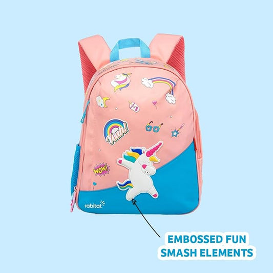 Rabitat Smash Unisex School Bag | Kids Backpack for Girls, Boys - 4 to 8 Years Age