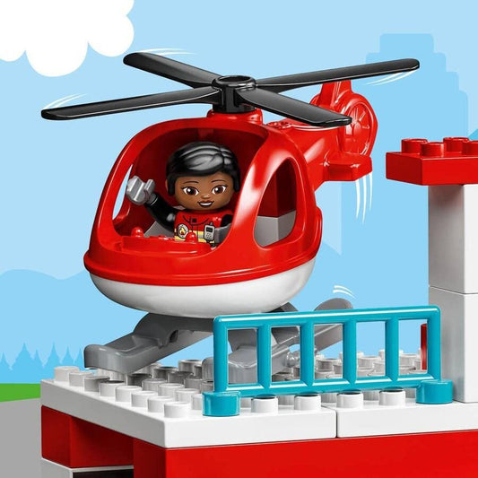 LEGO 10970 Duplo Rescue Fire Station & Helicopter Building Set (117 Pieces)