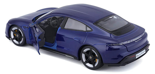 Bburago - 1/24 Scale Model Compatible with Porsche Taycan Turbo S 2019 Sports Car Miniature Collectible (Blue)