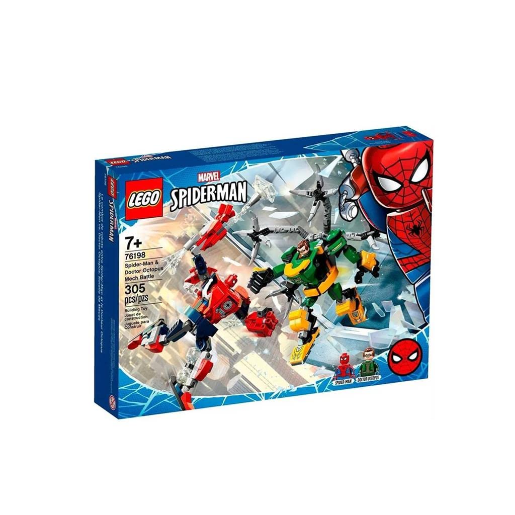 LEGO Marvel SpiderMan & Doctor Octopus Mech Battle 76198 Building Toy (305 Pieces, Multicolor)