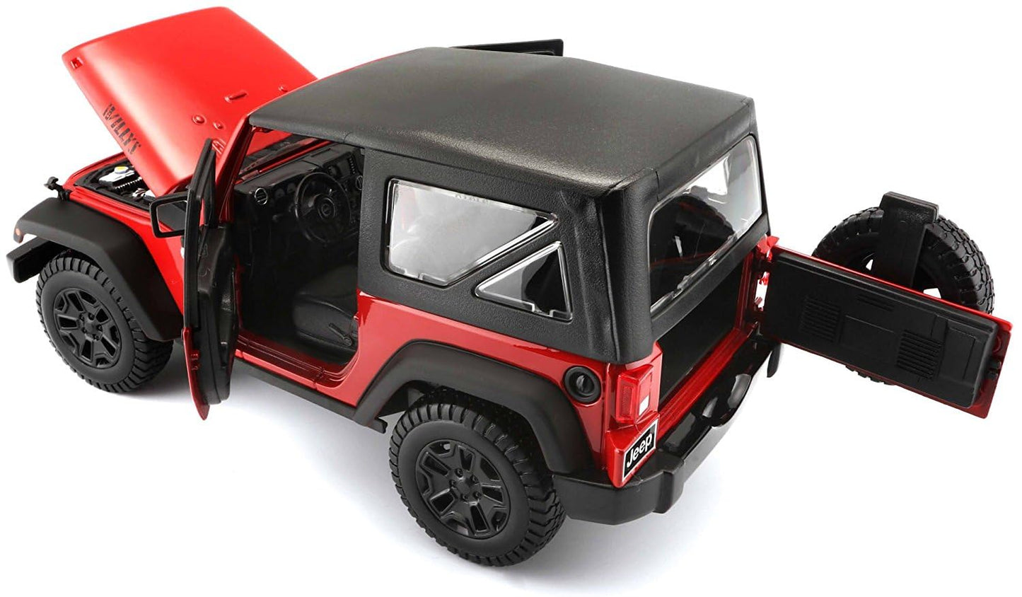 Maisto 1:18 Scale Jeep Wrangler Willys Hard Top 2014 (Red) Off-Road Vehicle Model: