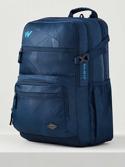 Wildcraft Evo 45L Laptop & School Backpack (12962) – Mosaic Navy | Spacious, Durable & Travel-Ready with Rain Cover