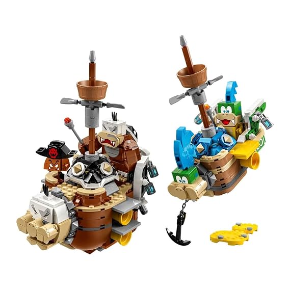 LEGO 71427 Super Mario Larry's and Morton’s Airships Expansion Building Set (1062 Pieces)