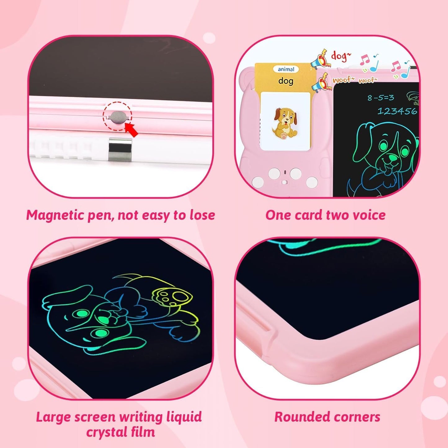 EARLY EDUCATION DEVICE - Talking Flash Cards with LCD Writing Tablet 2 in 1, Sensory Toys for Boys and Girls (Multicolor)