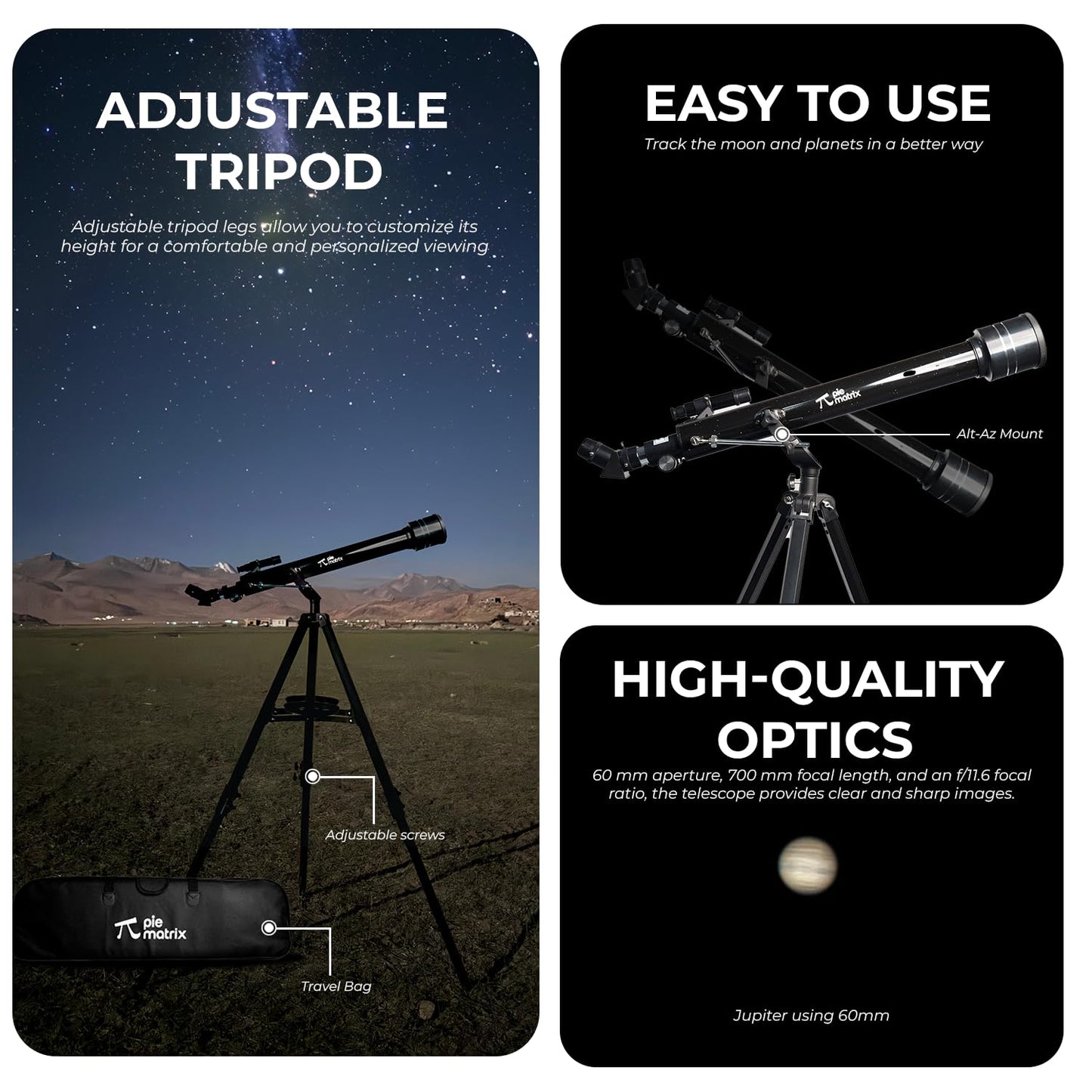 Phoenix 60700 Telescope – 175x Zoom for Stunning Moon & Planet Views