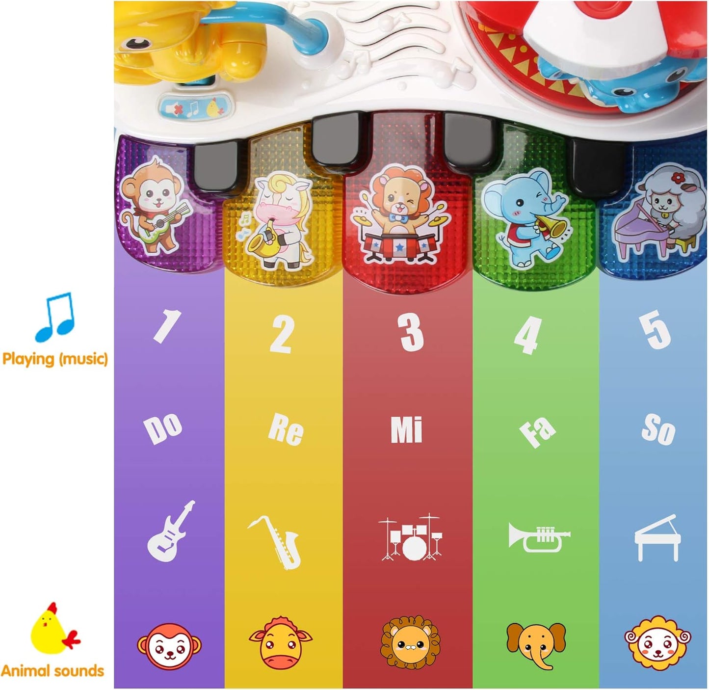 Baby Musical Toys Animal Amusement Park with Light, Kids Baby Toddler Piano Keyboard, Educational Learning Toy