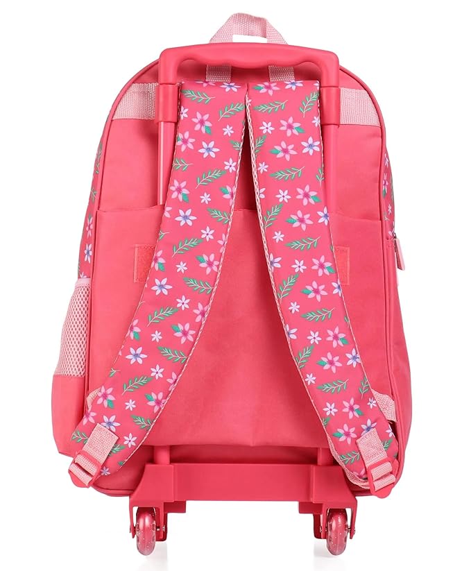 STRIDERS Barbie 16-Inch Trolley School Bag for Kids (6-8 Years) Durable Rolling Backpack for Girls Pink Cartoon School Bag
