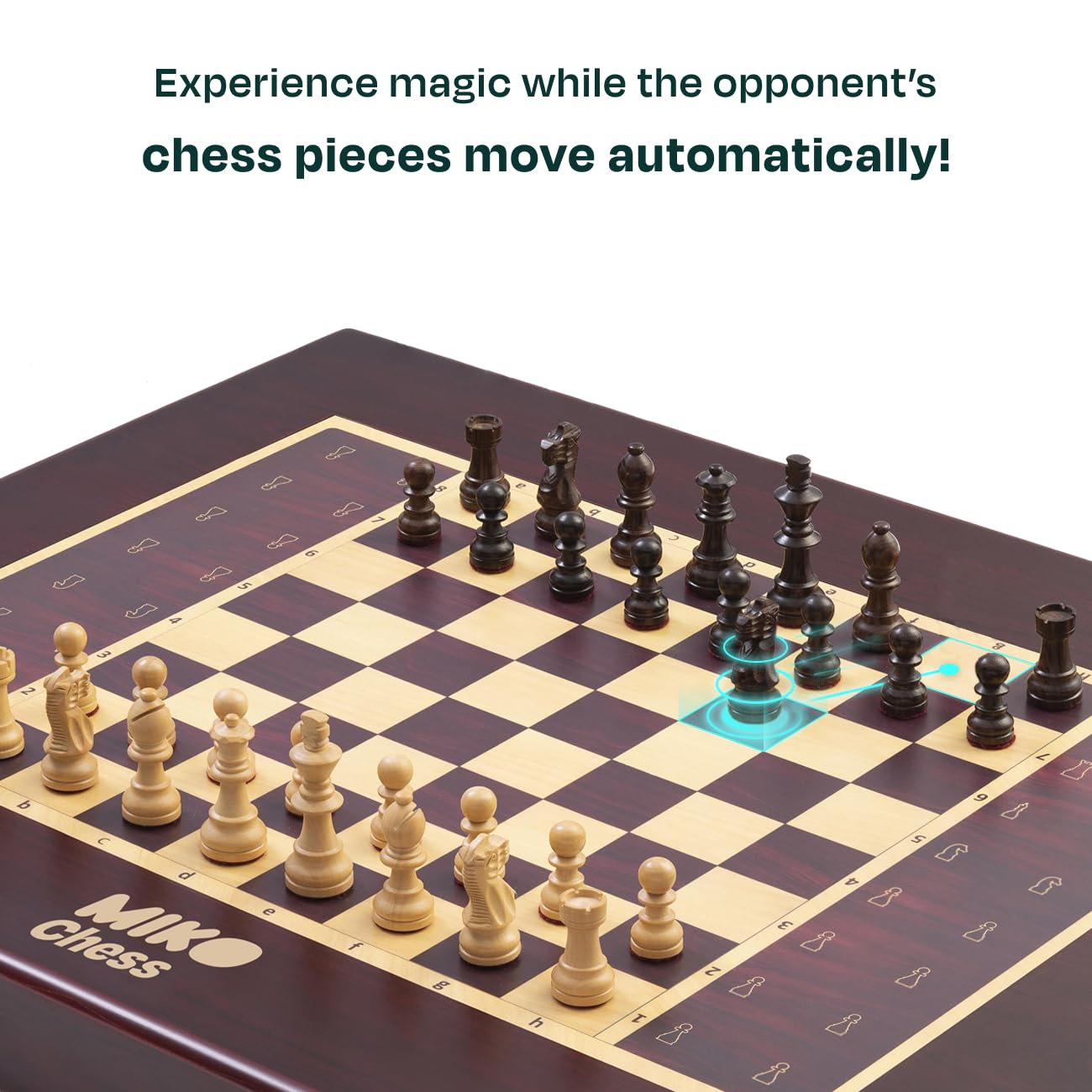 Miko Chess Grand: The World's Smartest AI-Powered Electronic Chess Board | Fully Automated Magnetic Wooden Set with Self-Moving Pieces for All Skill Levels