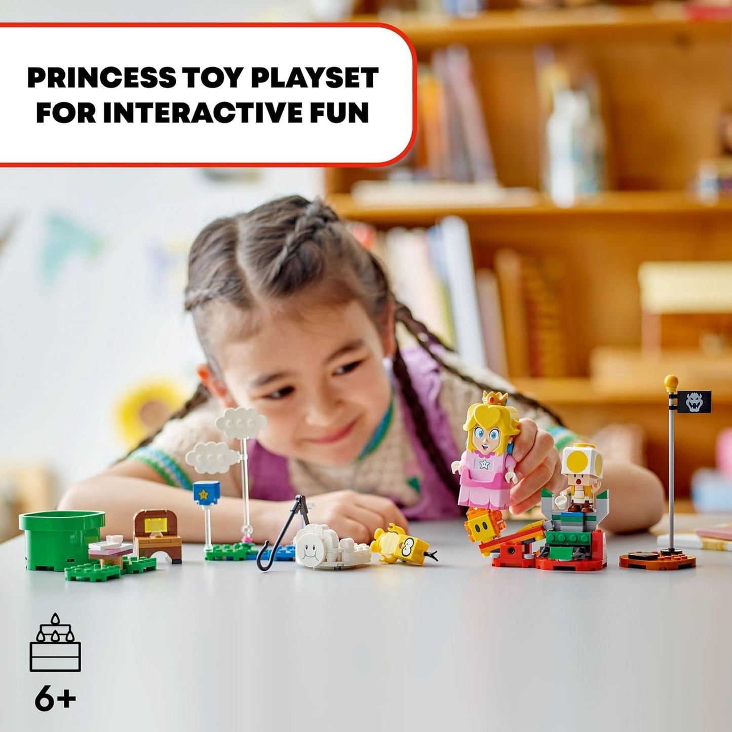LEGO 71441 Super Mario Adventures with Interactive Peach Princess Toy, Super Mario Playset for Kids, Yellow Toad Figure, Nintendo Toy Gift for Girls, Boys and Any Gamers Ages 6 and Up