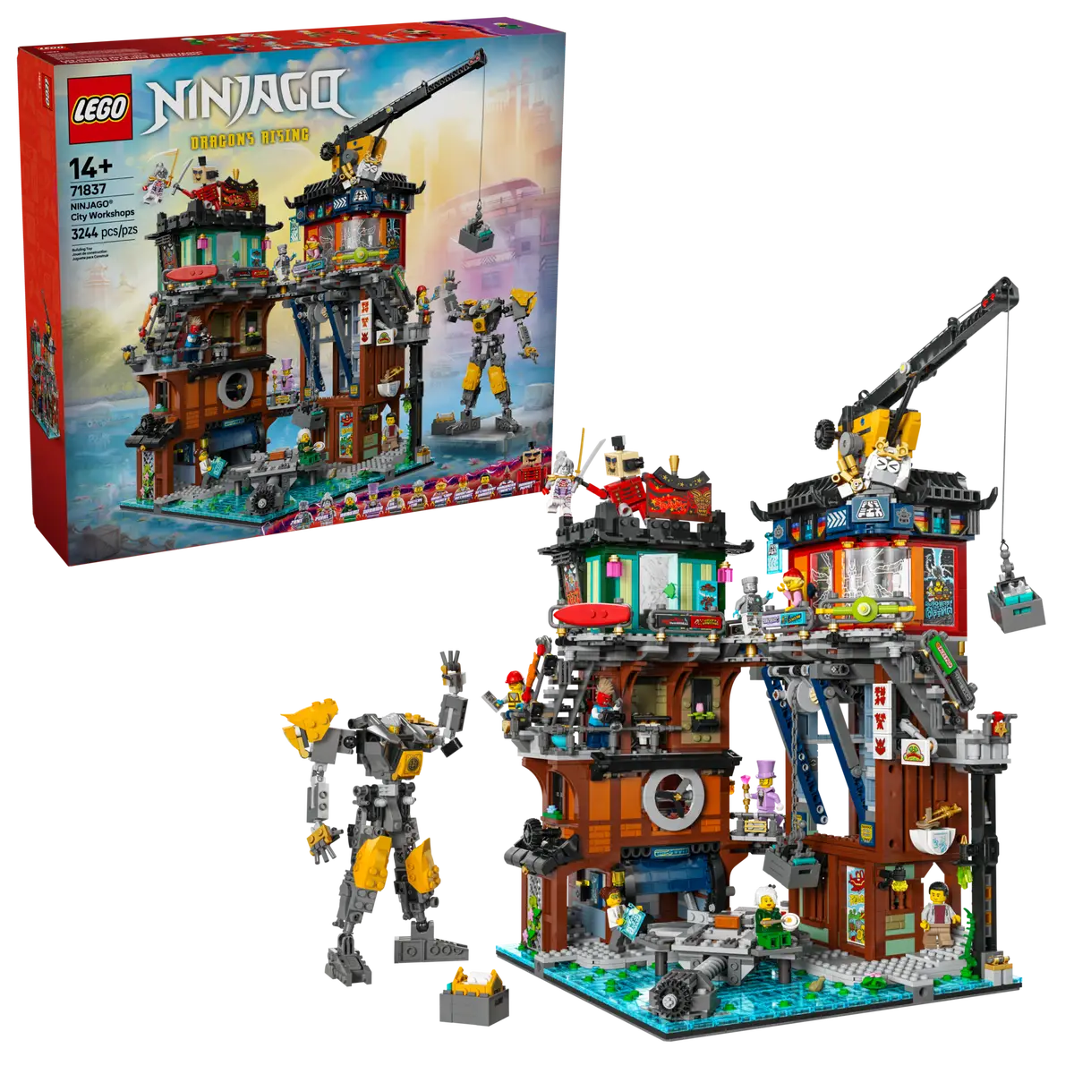 LEGO 71837 NINJAGO City Workshops – Large Ninja-Themed Building Set (3244 Pieces)