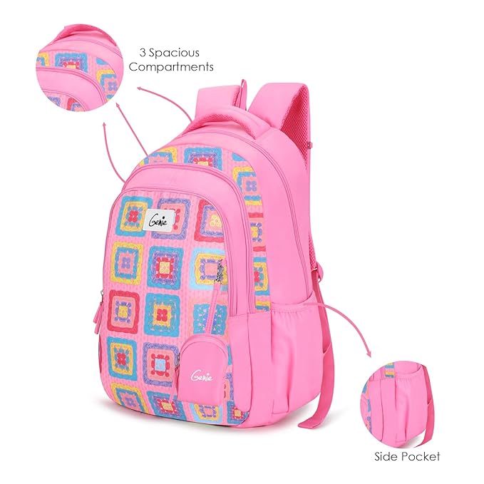 Genie Paige Backpack for Women – 19” | Lightweight, Water-Resistant & Spacious (36L) with Happy Pouch
