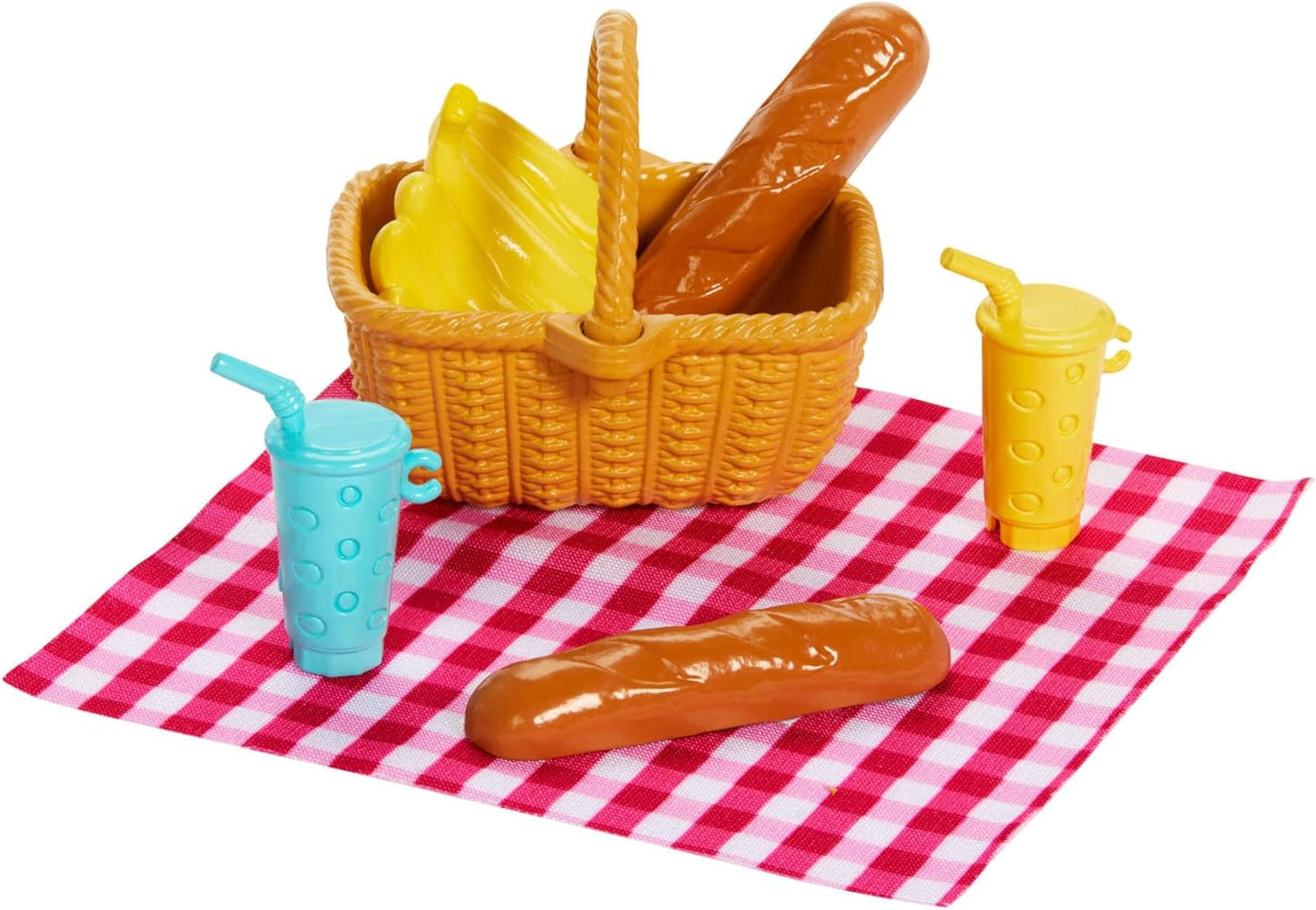 Barbie Family & Friends Dolls & Accessories Playset, Picnic-Themed Playset with Fashion & Small Dolls, Plus 9 Pieces Including Food, JBF43