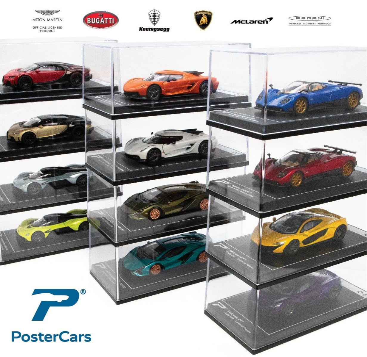 PosterCars 1:64 Bugatti Chiron Supersport – Red & Black | Hypercar League Premium Diecast Collectible