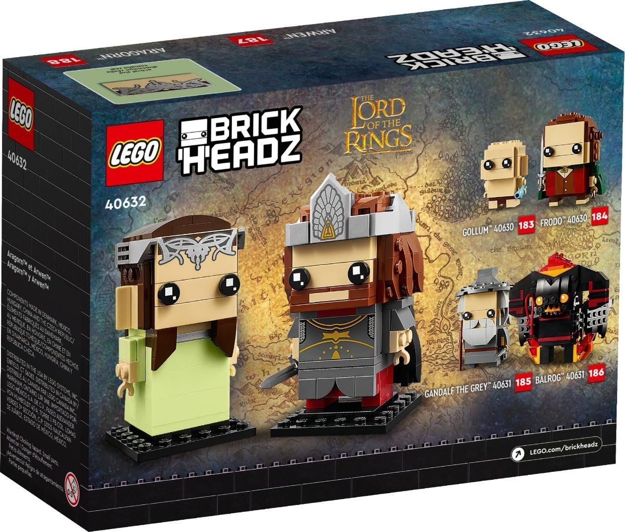 LEGO 40632 Brick Headz Aragorn and Arwen The Lord of The Rings (261 Pieces)