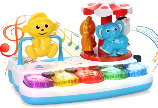 Baby Musical Toys Animal Amusement Park with Light, Kids Baby Toddler Piano Keyboard, Educational Learning Toy
