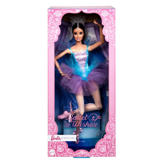 Barbie Signature Ballet Wishes™ Doll (Brunette, 12 in), Posable, Wearing Ballerina Costume, Tutu, Pointe Shoes & Tiara, Gift for 6 Year Olds and Up