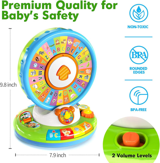 Musical Spin & Sing Alphabet Zoo Infant Toys– Interactive Learning Toy for Toddlers Ages 6–18 Months | Educational Gift for Baby Boys & Girls (1–3 Years)