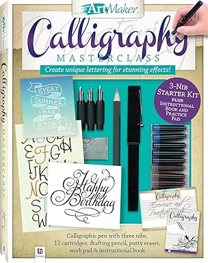 Hinkler Art Maker Calligraphy Masterclass Kit,Ink Color: Black
