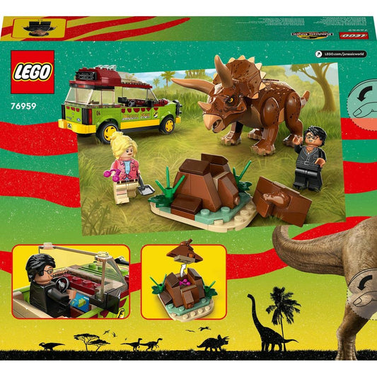 LEGO Jurassic Park Triceratops Research 76959 Building Toy Set (281 Pieces),Multicolor)