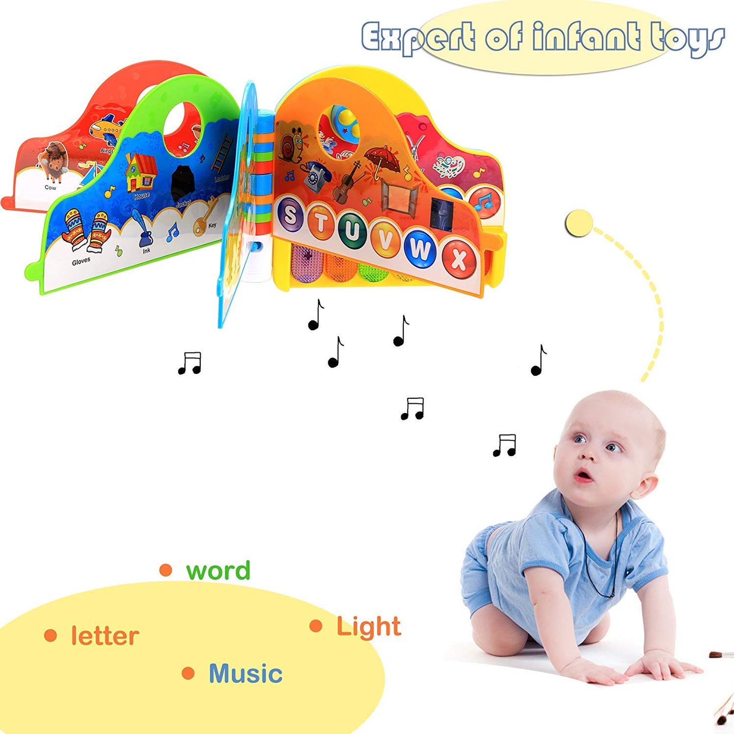 Phonics Piano for Kids – Infant Learning Toy with Lights, Music, and ABC Keys | Musical Instrument Gift for Toddlers Ages 18+ Months