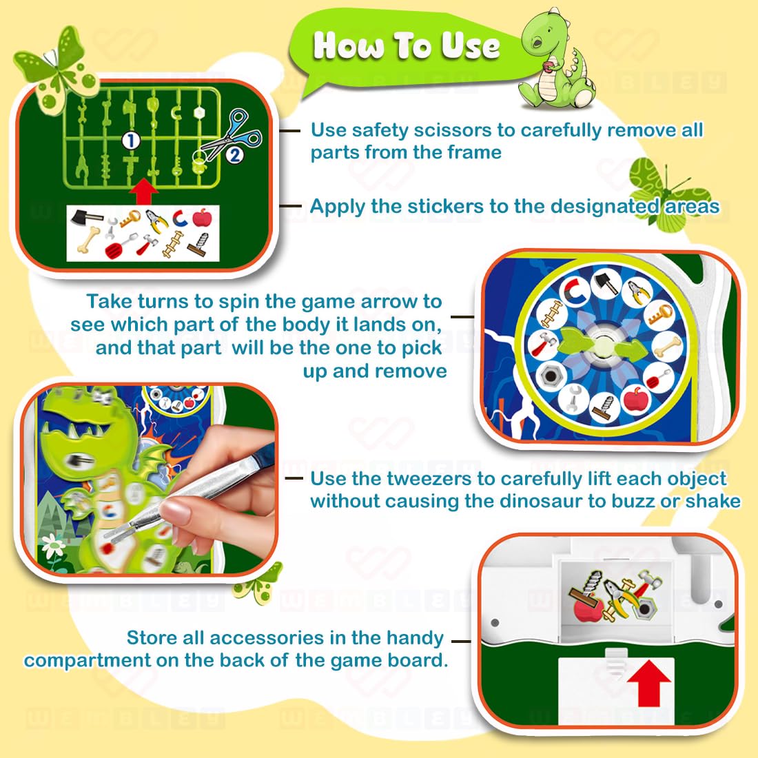 Freak Dinosaur Operation Board Game – Electronic Skill Toy for Kids Ages 4–12