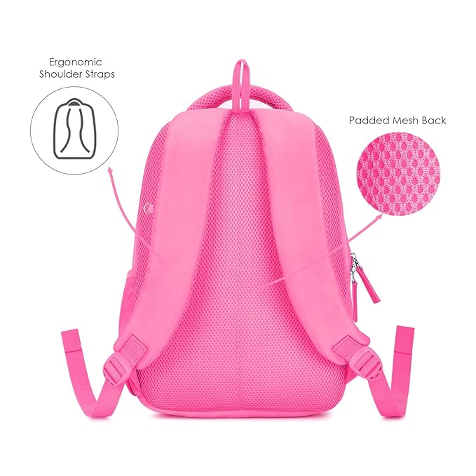 Genie School Bags OMG Kids Backpack – 15" Cute & Colorful Bag for Girls with Happy Pouch