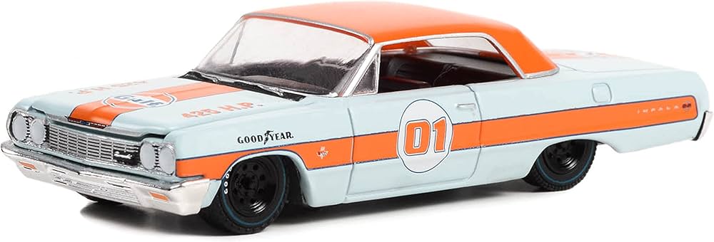 Greenlight Running on Empty – 1964 Chevrolet Impala SS (Gulf Livery, Series 13) 1:64 Scale Die-Cast Car